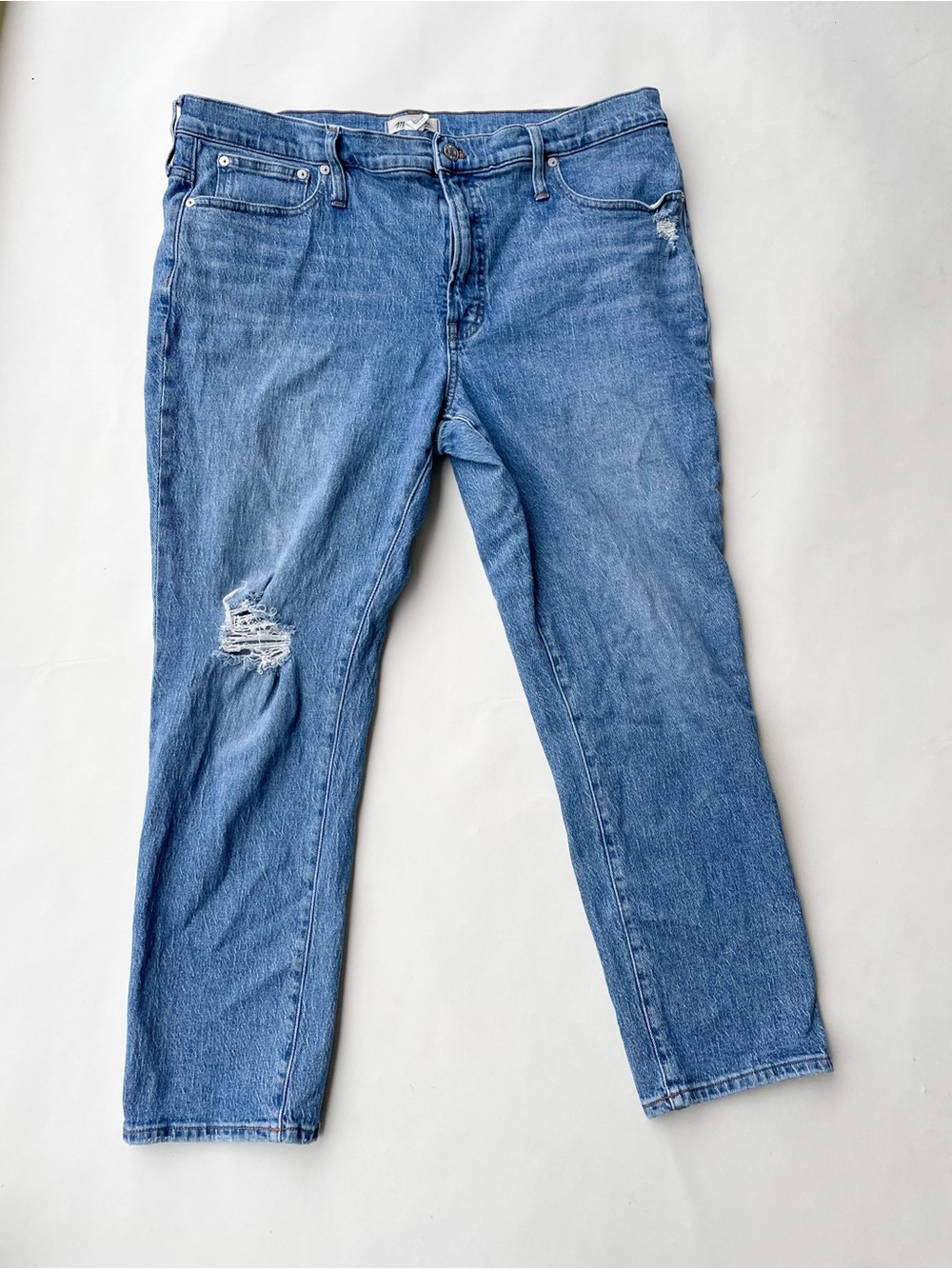 Madewell Mid-Rise Perfect Vintage Jeans Distressed Light Wash Size 33